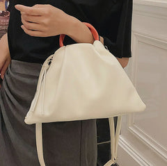 Small Totes With Ring Handle PU Leather Women's Handbag Shoulder Messenger Bag