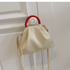 Small Totes With Ring Handle PU Leather Women's Handbag Shoulder Messenger Bag