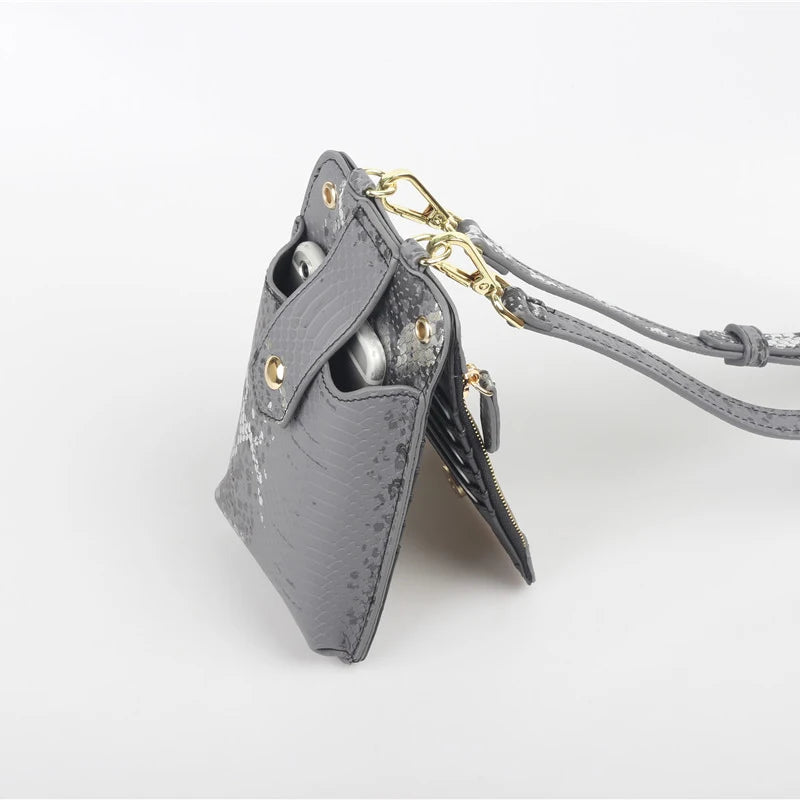 Snake Grain Leather Mini Shoulder Bag Woman Mobile Phone Bag