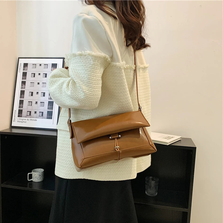 Spring Women Crossbody Bag Top PU Leather Flip Shoulder Bag