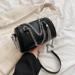 Tassel Crossbody Bag Thick Chain Rivet Messenger Bag