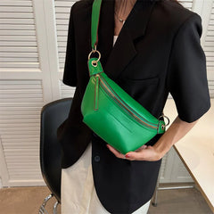 Leather Waist Bag Women Fanny Pack Female Chest Belt Bag