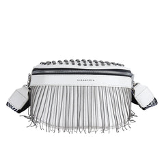 Tassel Leather Waist Bag Rivet Desing Large Capacity Crossbody Chest Pack Purses