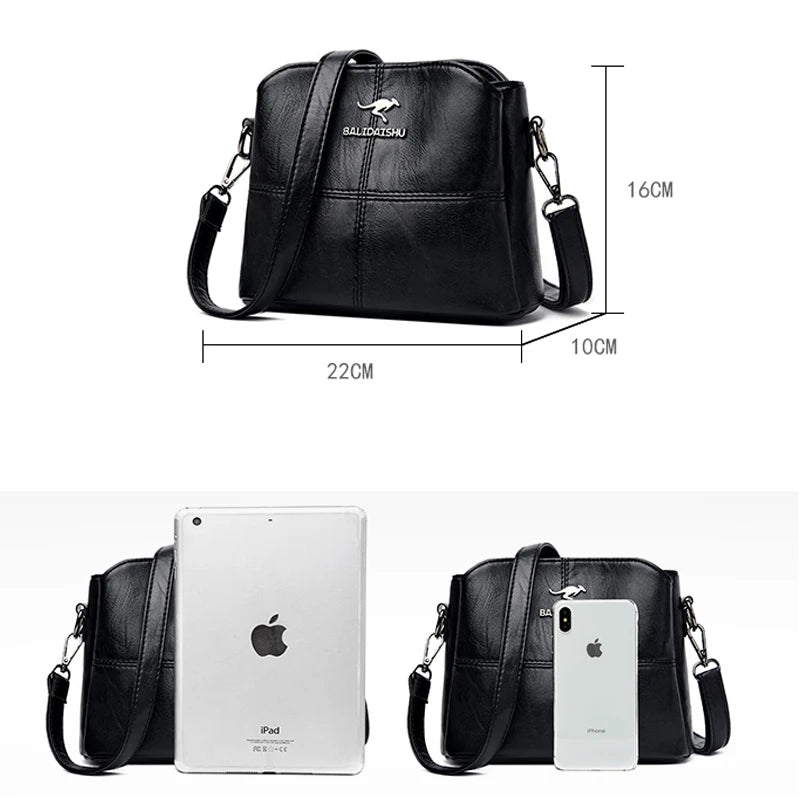 Soft Leather Ladies Shoulder Bags Casual Crossbody Bags for Women