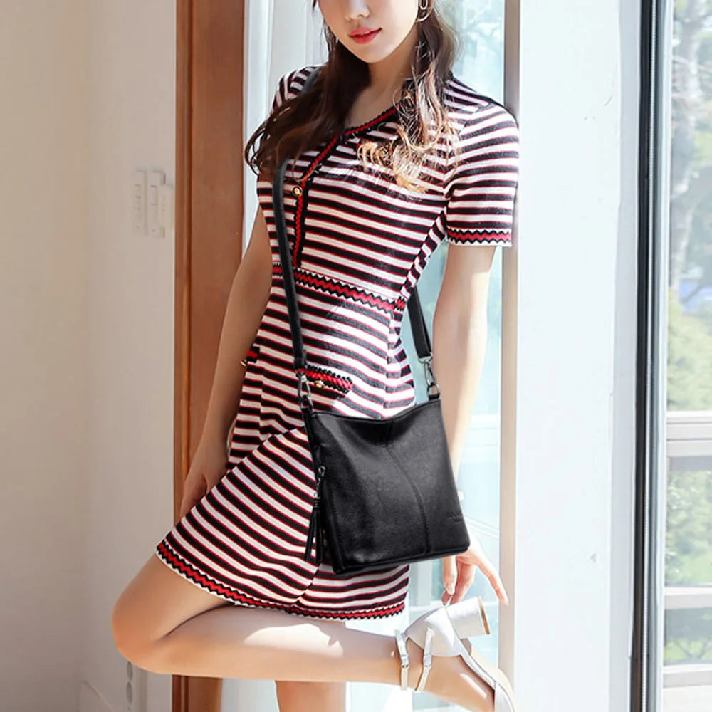 Women Handbags Soft Leather Shoulder Strap Tote Bag