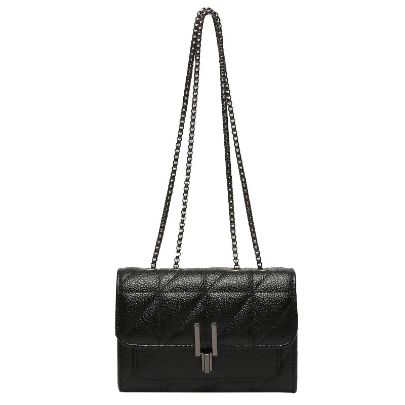 Leather Chain Crossbody Bag Women Handbag Small Tote Purse Shoulder Bag