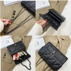 Leather Chain Crossbody Bag Women Handbag Small Tote Purse Shoulder Bag