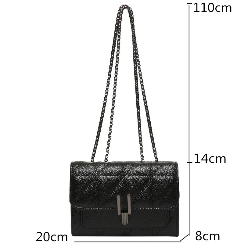 Leather Chain Crossbody Bag Women Handbag Small Tote Purse Shoulder Bag