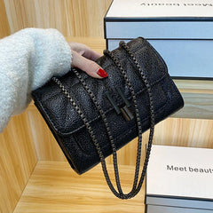 Leather Chain Crossbody Bag Women Handbag Small Tote Purse Shoulder Bag