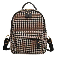 Women Small Backpack Cotton and Pu Leather Backpacks for Teenager Girls