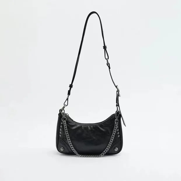 Women's Button Nail Shoulder Bag Rock Chain Crossbody Bag