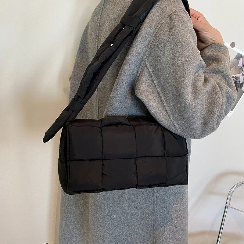 Casual Solid Shoulder Bag for Women, Square Messenger Bag