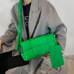Casual Solid Shoulder Bag for Women, Square Messenger Bag