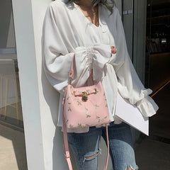 High Quality Crossbody Bag for Women, Floral Bucket Shoulder Messenger Bag
