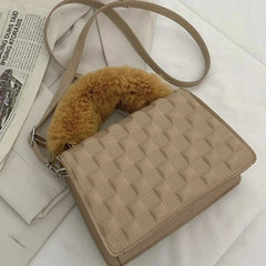 Wool Handbag Female Bag Small Square Bag Single Shoulder Messenger Bag