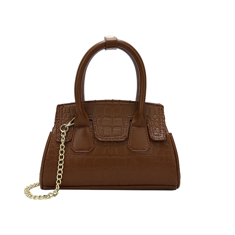 Stone Pattern Shell Bag Women's Handbags Chains Shoulder Crossbody Bags