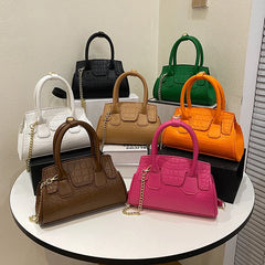 Stone Pattern Shell Bag Women's Handbags Chains Shoulder Crossbody Bags
