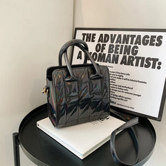 Bright Leather Crossbody Bags for Women Small Tote Bag Lady Shoulder Bag