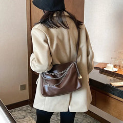 Women's Soft PU Leather Shoulder Bag Chain Crossbody Casual Handbag Purse