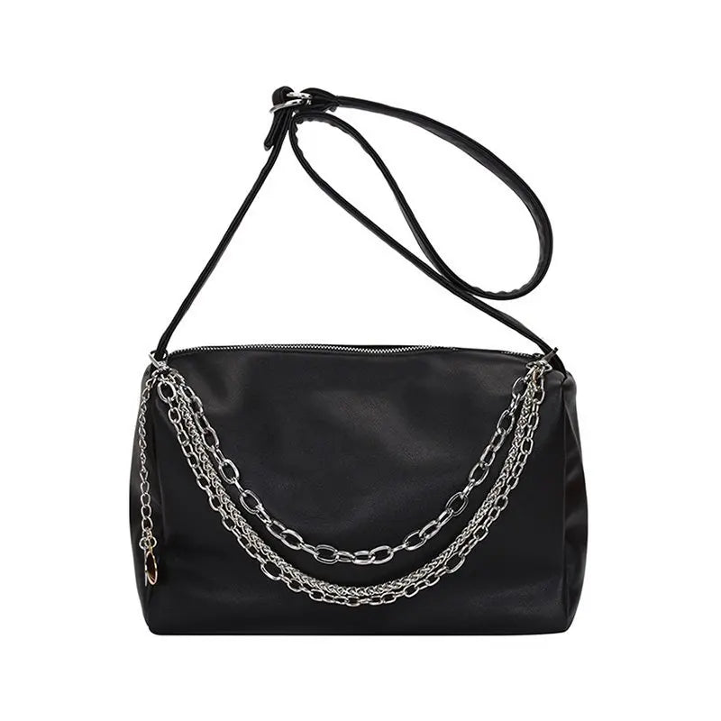 Women's Soft PU Leather Shoulder Bag Chain Crossbody Casual Handbag Purse