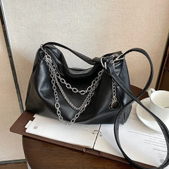 Women's Soft PU Leather Shoulder Bag Chain Crossbody Casual Handbag Purse