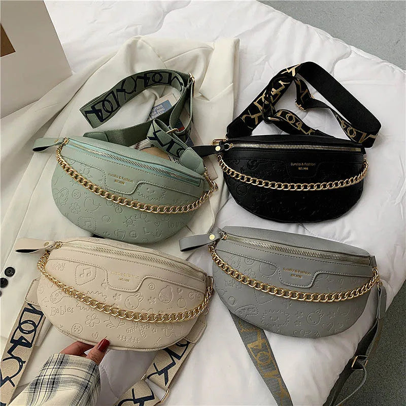 Leather Waist Bag Shoulder Crossbody Chest Bags for Women