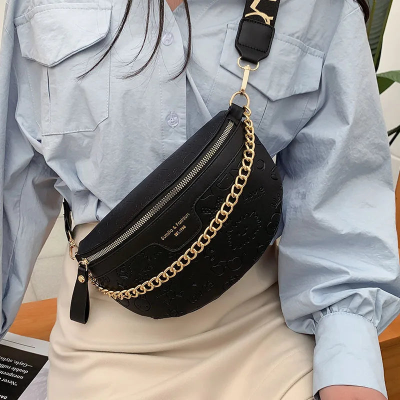 Leather Waist Bag Shoulder Crossbody Chest Bags for Women