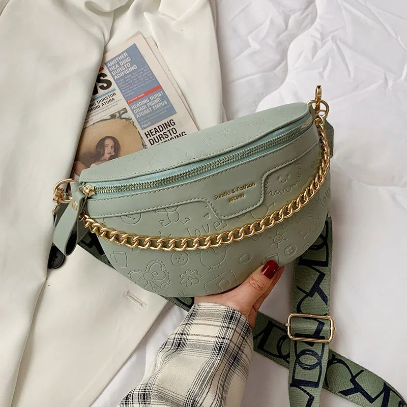 Leather Waist Bag Shoulder Crossbody Chest Bags for Women