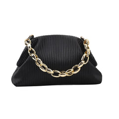 Green Leather Chain Crossbody Bag for Women