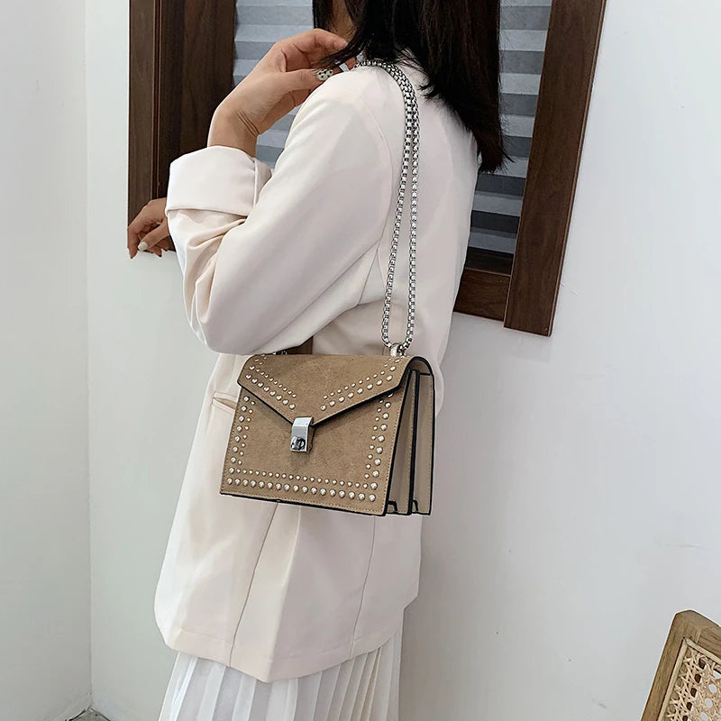 Rivet Crossbody Bags for Women Small Purses