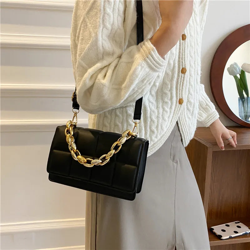 Shoulder Bag Women PU Leather Crossbody Messenger Handbag Lady Armpit Satchel