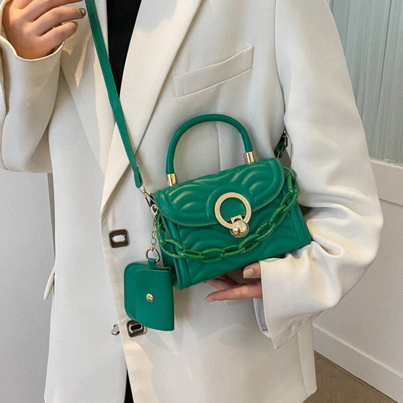 Shoulder Bag for Women PU Leather Small Square Bag Spring Messenger Handbag