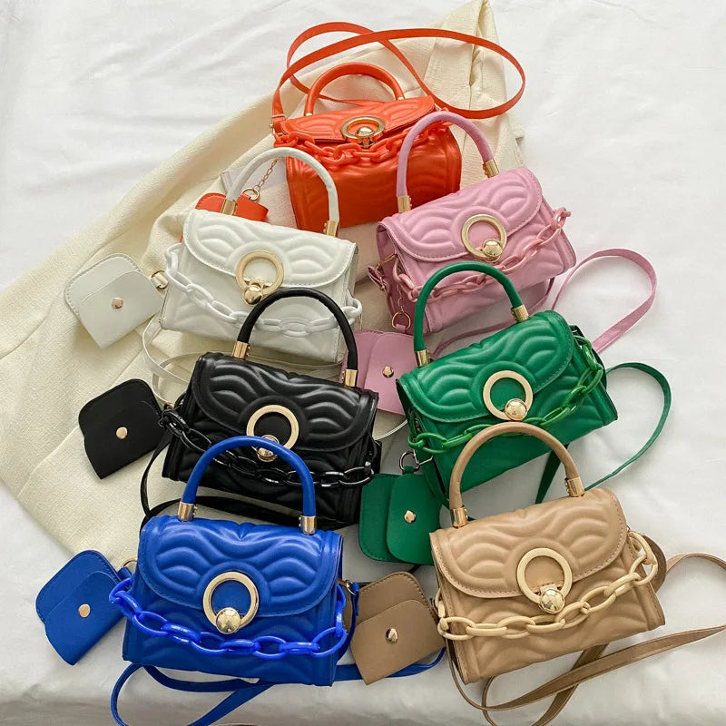 Shoulder Bag for Women PU Leather Small Square Bag Spring Messenger Handbag