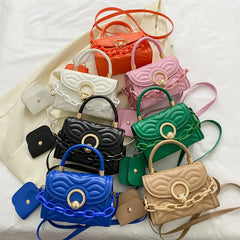 Shoulder Bag for Women PU Leather Small Square Bag Spring Messenger Handbag