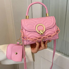 Shoulder Bag for Women PU Leather Small Square Bag Spring Messenger Handbag