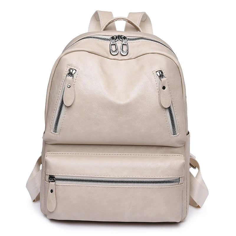 Cowhide Female Satchels Backpack Multifunctional Travel Bags Vintage Women Backp