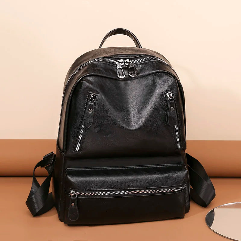 Cowhide Female Satchels Backpack Multifunctional Travel Bags Vintage Women Backp
