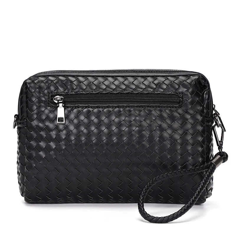 Cowhide Leather Top Handle Bag Men High Capacity Outdoor Handbag