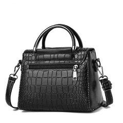 Crocodile Handle Bag Women Middle-aged Shoulder Tote Portable Handbag Purse
