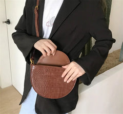 Crocodile Pattern Crossbody Bag for Women Shoulder Bag PU Leather Handbags