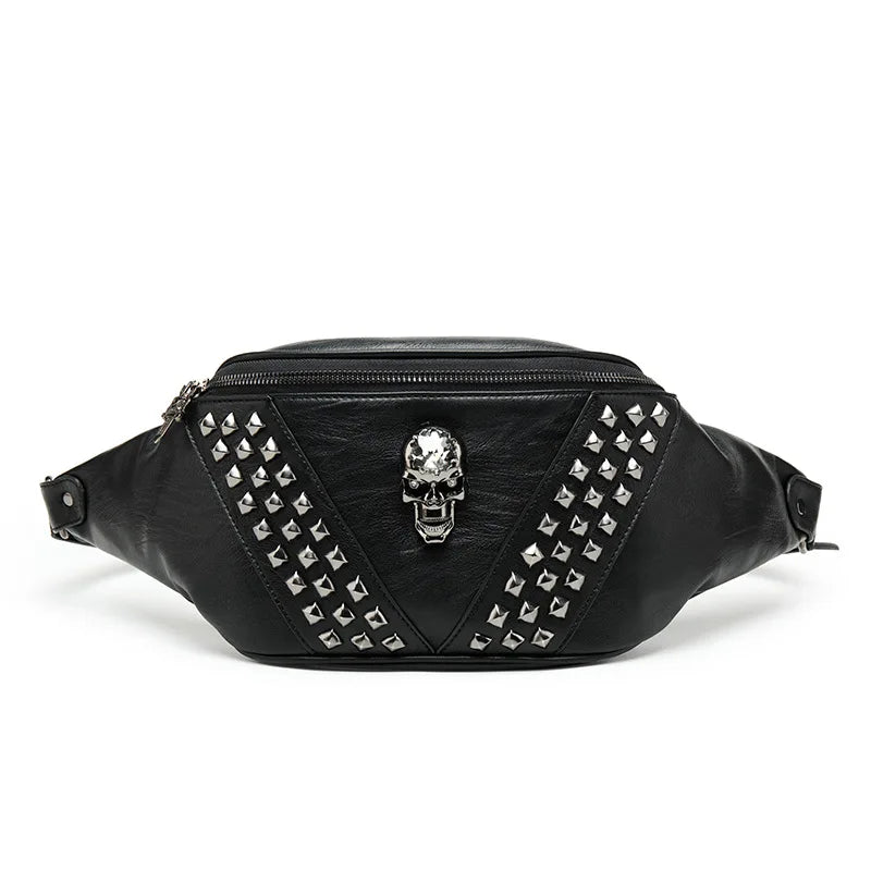 Men's Leather Crossbody Bag Vintage Shoulder Chest Pack