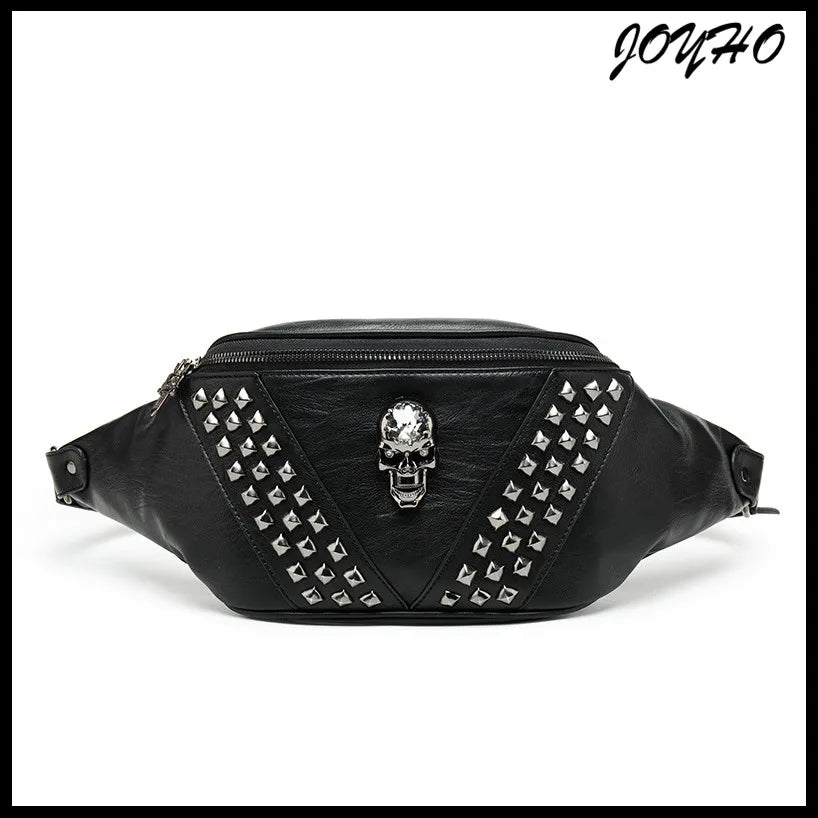 Men's Leather Crossbody Bag Vintage Shoulder Chest Pack
