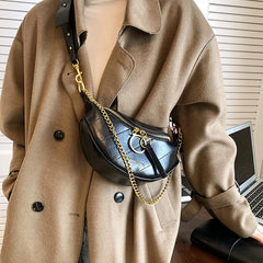 Women's Chain Shoulder Purse Hobo Handbag Zipper Crossbody Bag