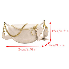 Women's Chain Shoulder Purse Hobo Handbag Zipper Crossbody Bag
