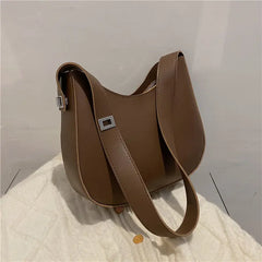 Crossbody Bag Women PU Leather Shoulder Bag Wide Straps Handbag