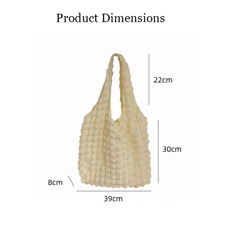 Pleated Women Shoulder Bags Large Capacity Female Underarm Bag