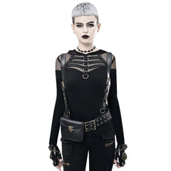 Bag Punk Motorcycle PU Leather Retro Waist Bags Backpacks Clothing Accessories