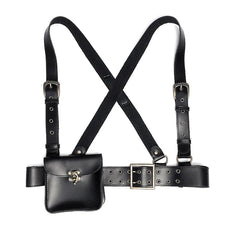 Bag Punk Motorcycle PU Leather Retro Waist Bags Backpacks Clothing Accessories