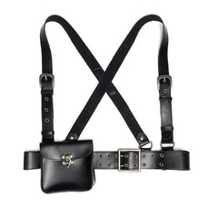 Bag Punk Motorcycle PU Leather Retro Waist Bags Backpacks Clothing Accessories
