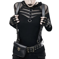 Bag Punk Motorcycle PU Leather Retro Waist Bags Backpacks Clothing Accessories